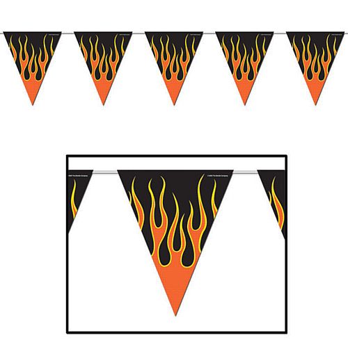 Flame 'All Weather' Bunting - 3.7m (12') - 12 Flags