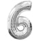 Silver Number 6 Foil Balloon - 35