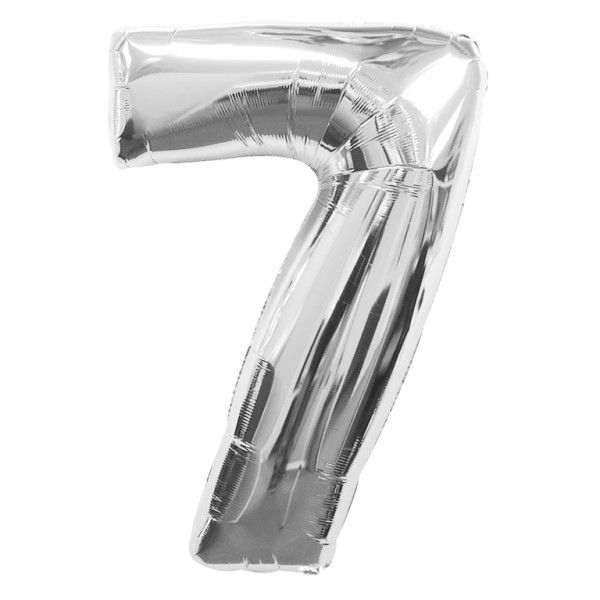 Silver Number 7 Foil Balloon - 35"