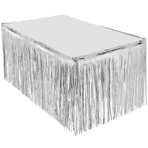 Silver Metallic Table Skirting- 76cm x 4.3m