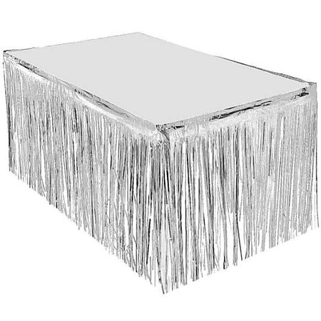 Silver Metallic Table Skirting- 76cm x 4.3m