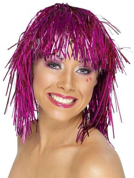 Pink Tinsel Wig