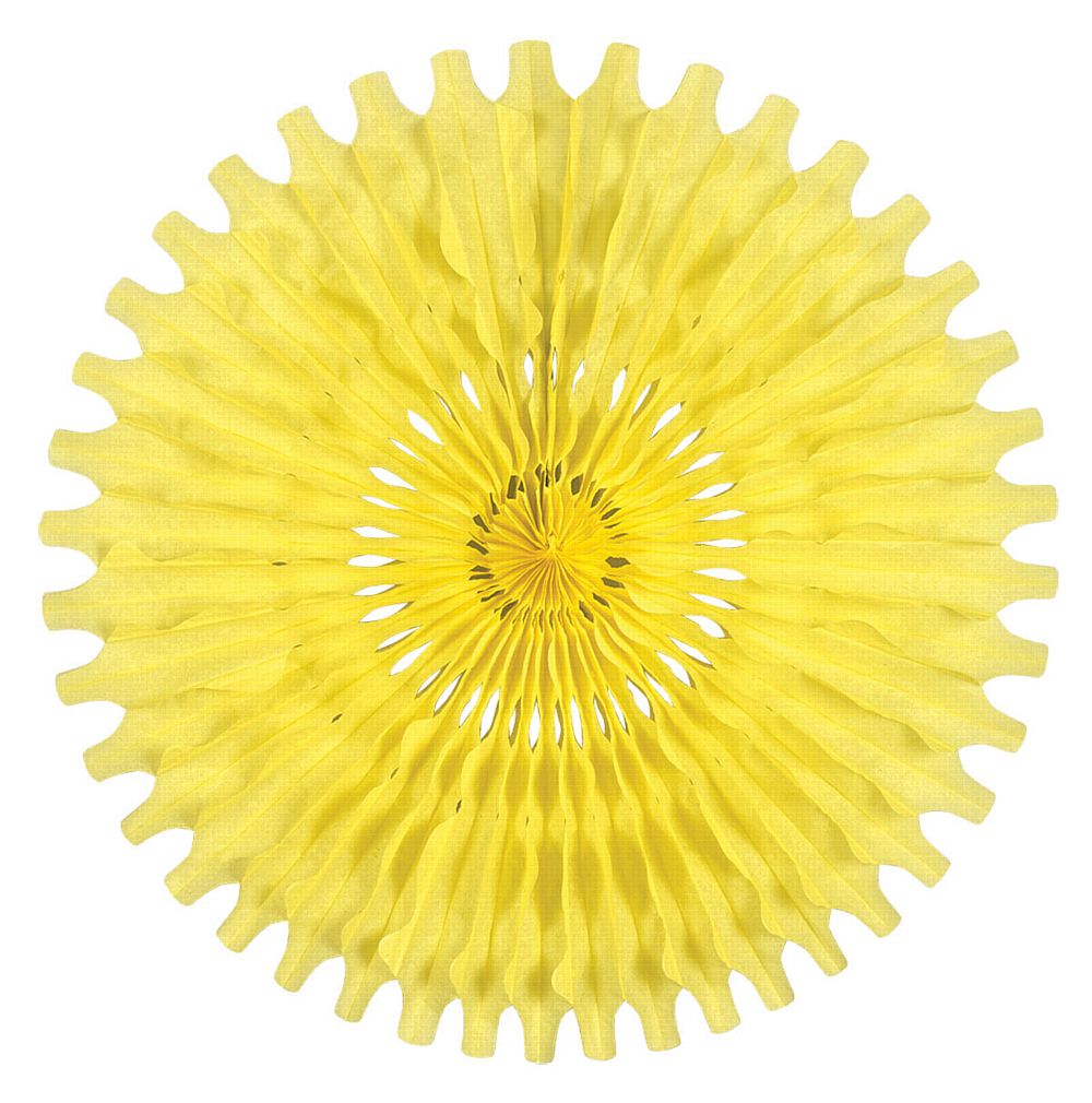 Yellow Paper Fan - 63.5cm