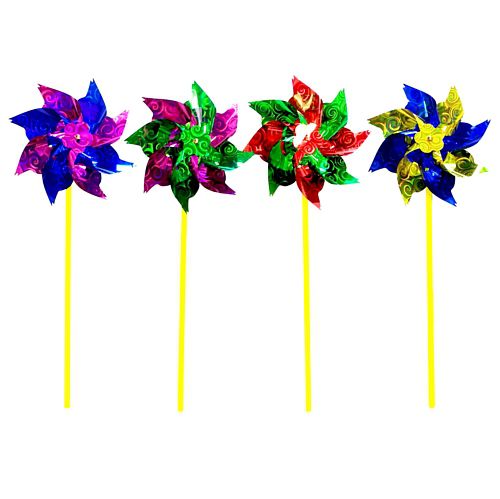 Large Foil Windmill - Assorted Colours - 40cm - Each