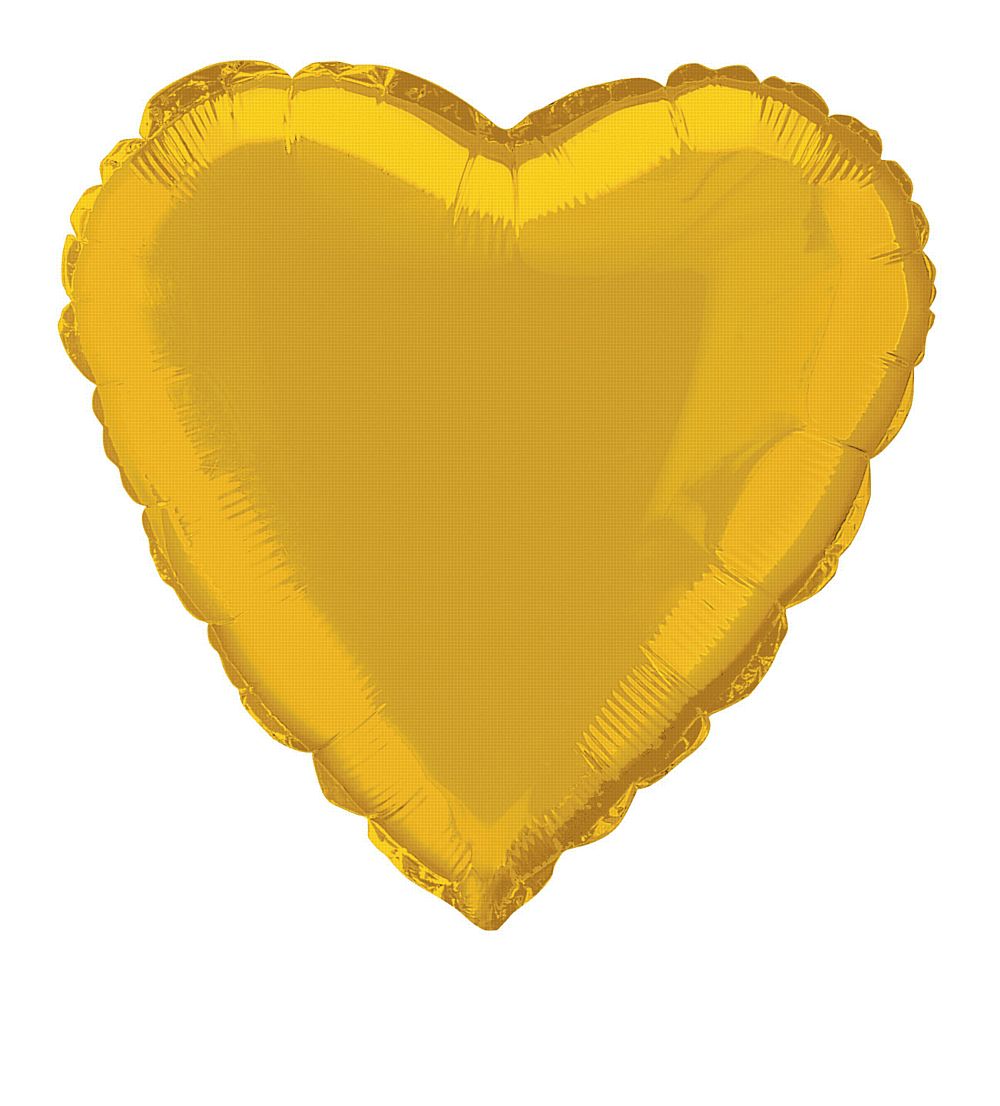 Gold Heart Shaped Foil Balloon 18"