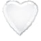 White Heart Shaped Foil Balloon 18