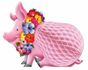 Luau Pig Honeycomb Centrepiece - 30.5cm