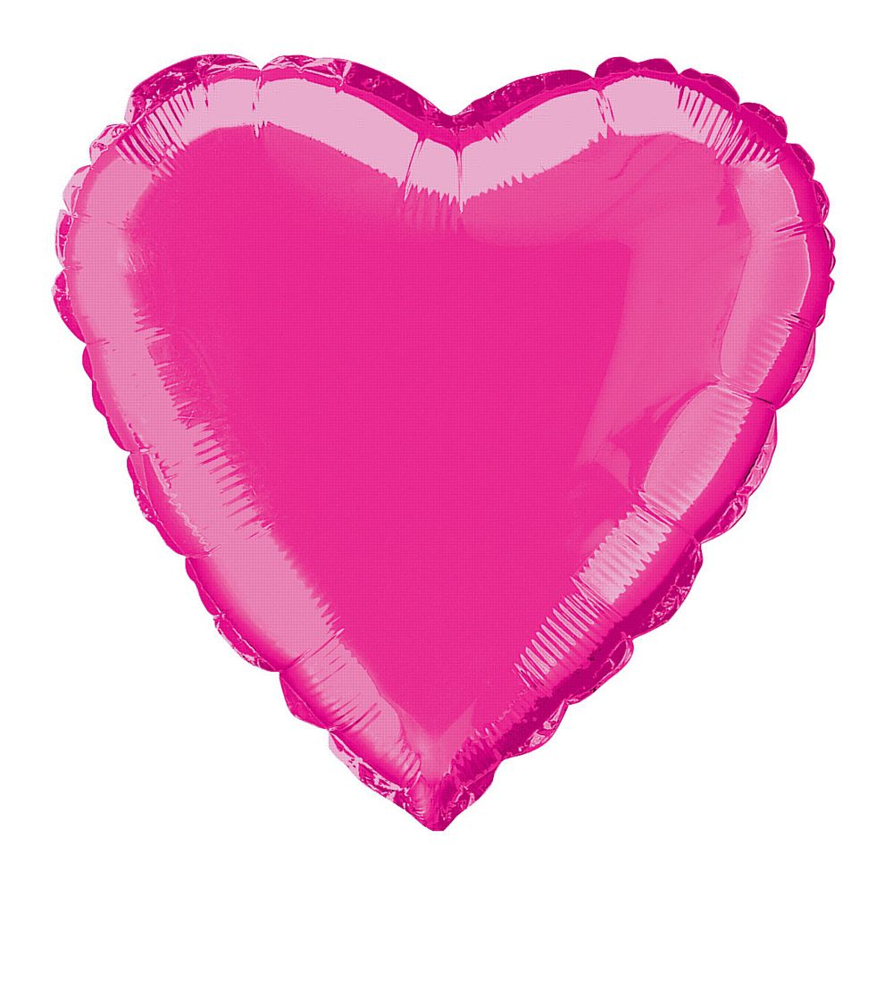 Hot Pink Heart Shaped Foil Balloon 18"