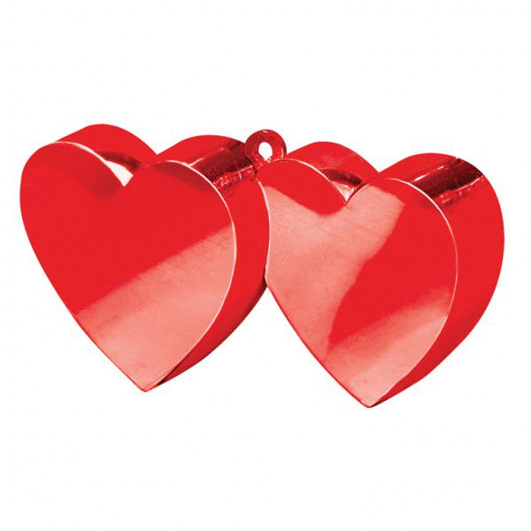 Double Heart Red Balloon Weight
