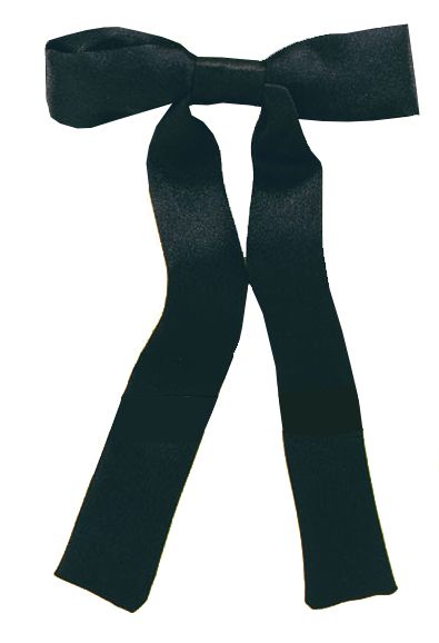 Western Black Ribbon Bow Tie