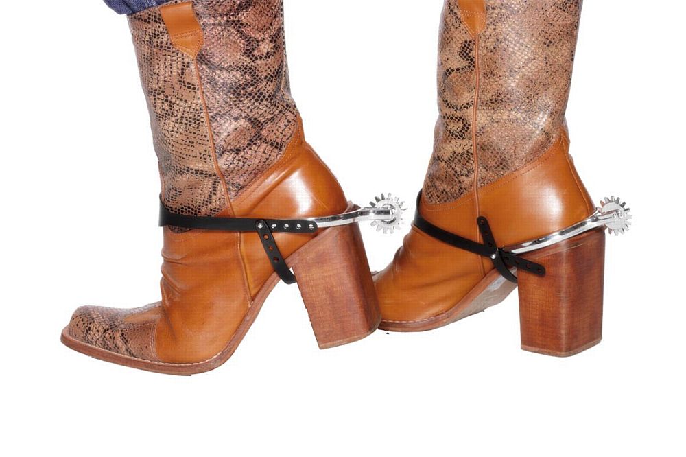 Silver Spurs with Black Straps