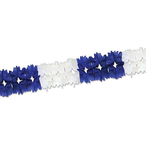 Blue and White Tissue Garland -Giant - 4.4m