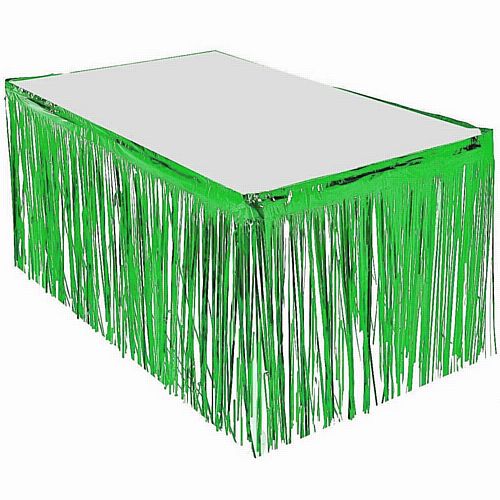 Green Metallic Table Skirting - 76cm x 4.3m