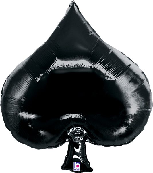 Black Card Suit Spade Foil Balloon - 35"