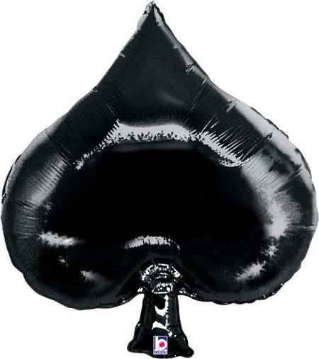 Black Card Suit Spade Foil Balloon - 35