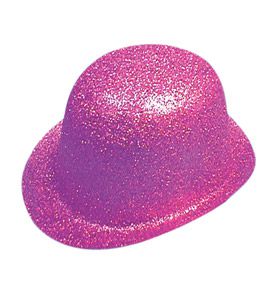 Pink Glitter Bowler Hat