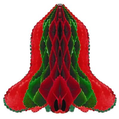 Red and Green Honeycomb Bell - 30cm