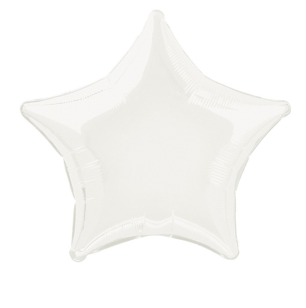 White Star Foil Balloon 19"