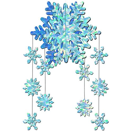 Prismatic Hanging 3-D Snowflake Mobile - 22"