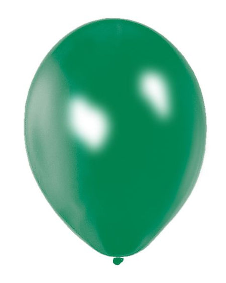 Emerald Green Metallic Latex Balloons - 12