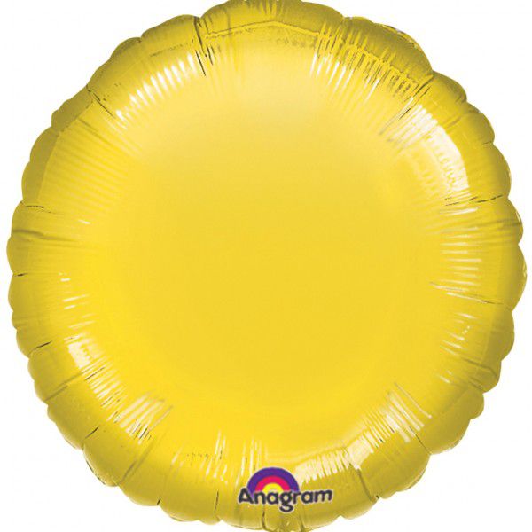 Yellow Round Foil Balloon - 18"