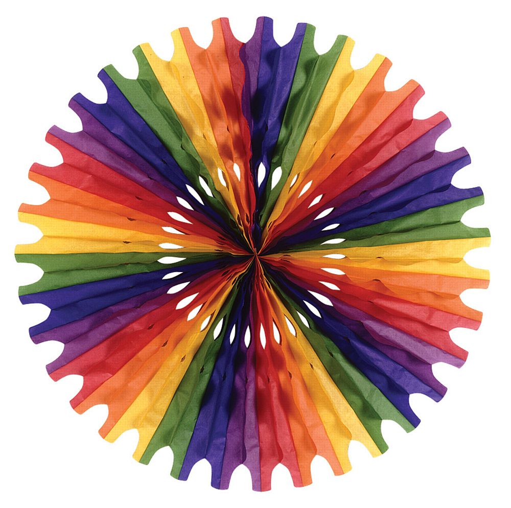Multicolour Paper Fan - 63.5cm