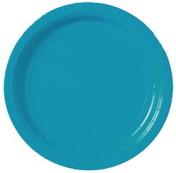 Turquoise Teal Paper Plates - Each - 9