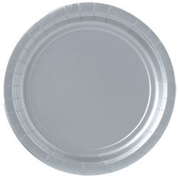 Silver Paper Plates - Each - 9"