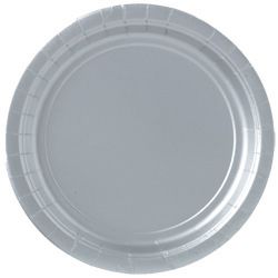 Silver Paper Plates - Each - 9