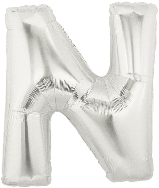 Silver Letter N Foil Balloon - 40"