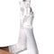 Long White Satin Opera Gloves