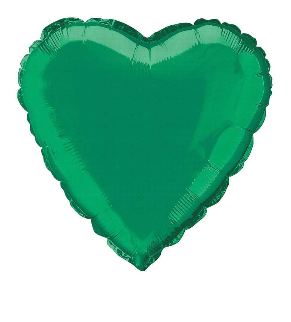 Green Heart Shaped Foil Balloon 18"