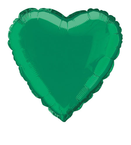 Green Heart Shaped Foil Balloon 18