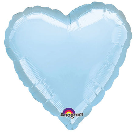 Light Blue Heart Shaped Foil Balloon 18
