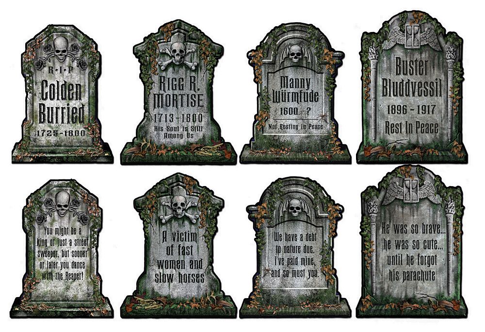 Funny Tombstone Cutouts - Set of 4 - 16"