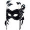 Black Velvet Mask with Feathers