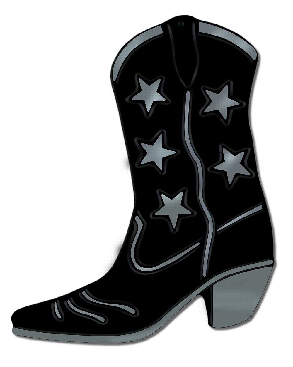 Black Foil Cowboy Boot Silhouette 16"