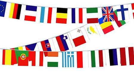 European Union Countries Cloth Flag Bunting - 28 flags - 8m