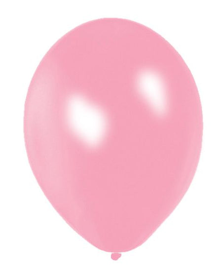 Pale Pink Metallic Latex Balloons - 12
