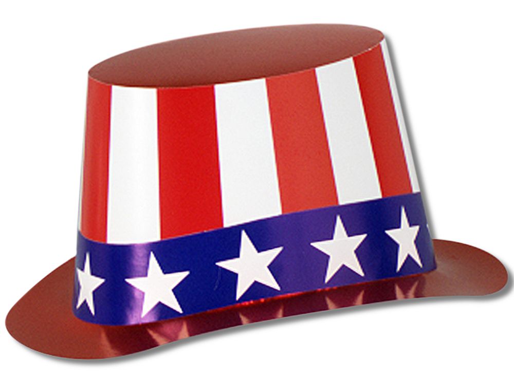American Red White and Blue Top Hat