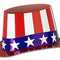 American Red White and Blue Top Hat