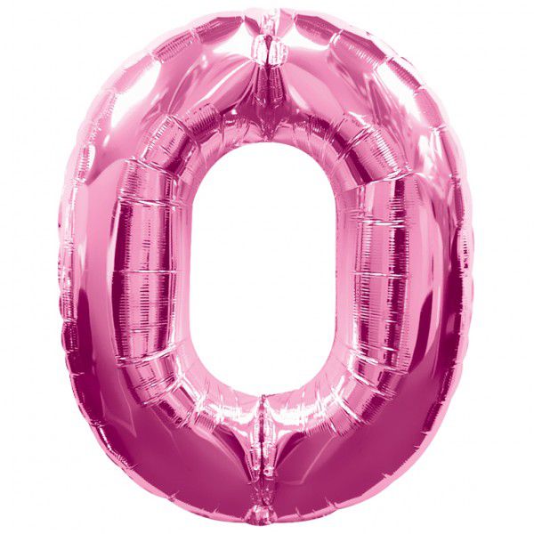 Pink Number 0 Foil Balloon - 35"