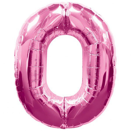 Pink Number 0 Foil Balloon - 35