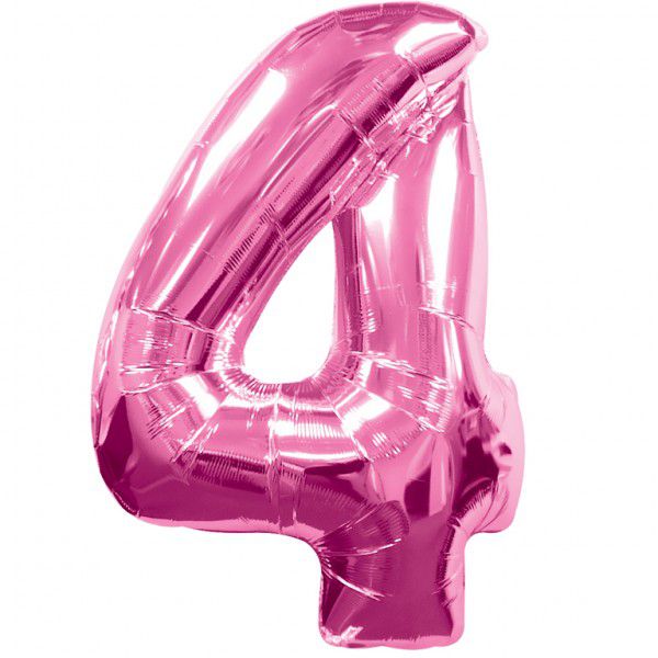Pink Number 4 Foil Balloon - 35"