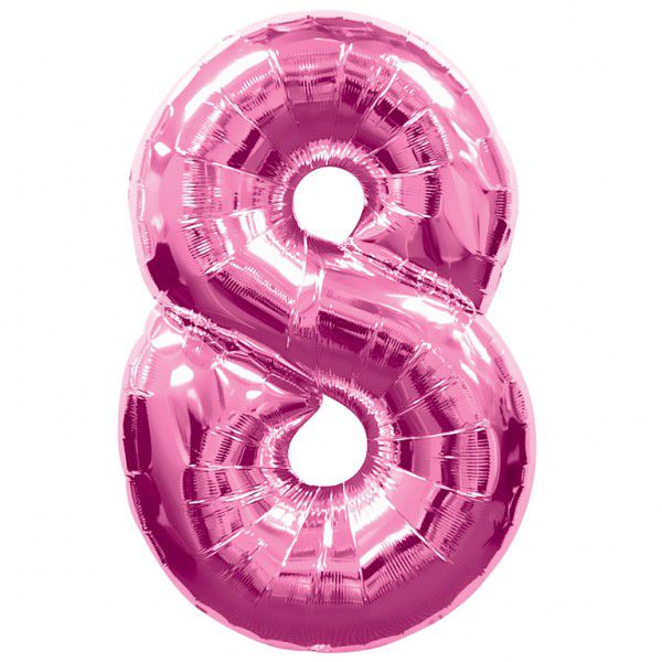 Pink Number 8 Foil Balloon - 35"