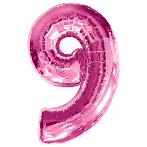 Pink Number 9 Foil Balloon - 35"