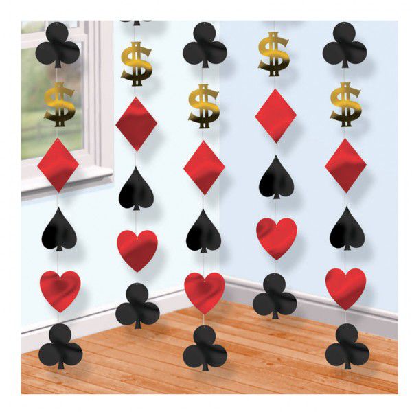 Casino Card Suit String Decoration 2.1m