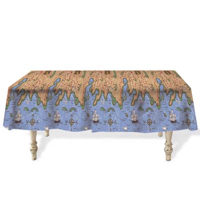 Treasure Map Plastic Tablecloth - 2.74m