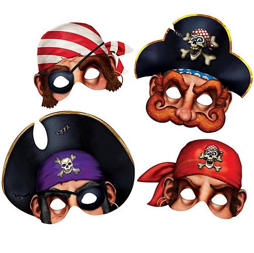 Pirate Mask - Pack of 4