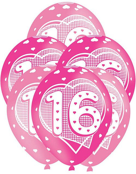 Pink 16th Birthday Balloons 11